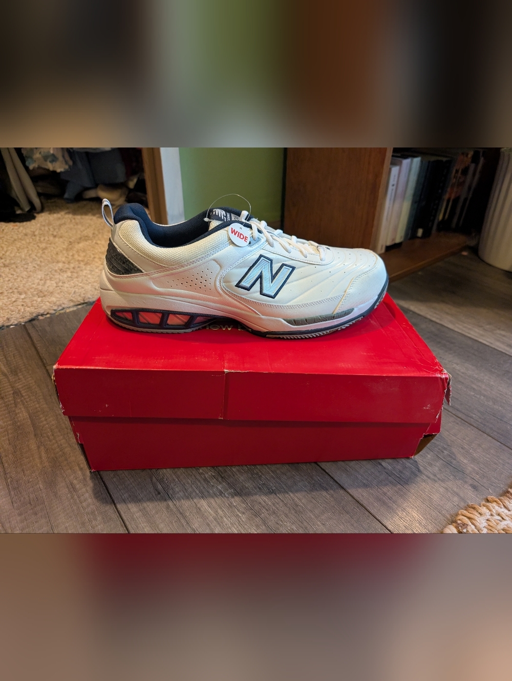 White Mens New Balance Athletic Shoes